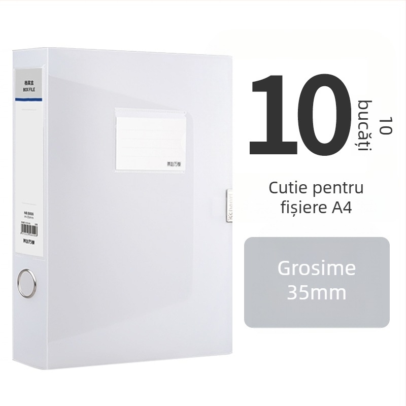 10 cutii transparente pentru fișiere, din plastic, A4, grosime 55 mm, pentru acasă și birou, depozitare verticală, dimensiune mare