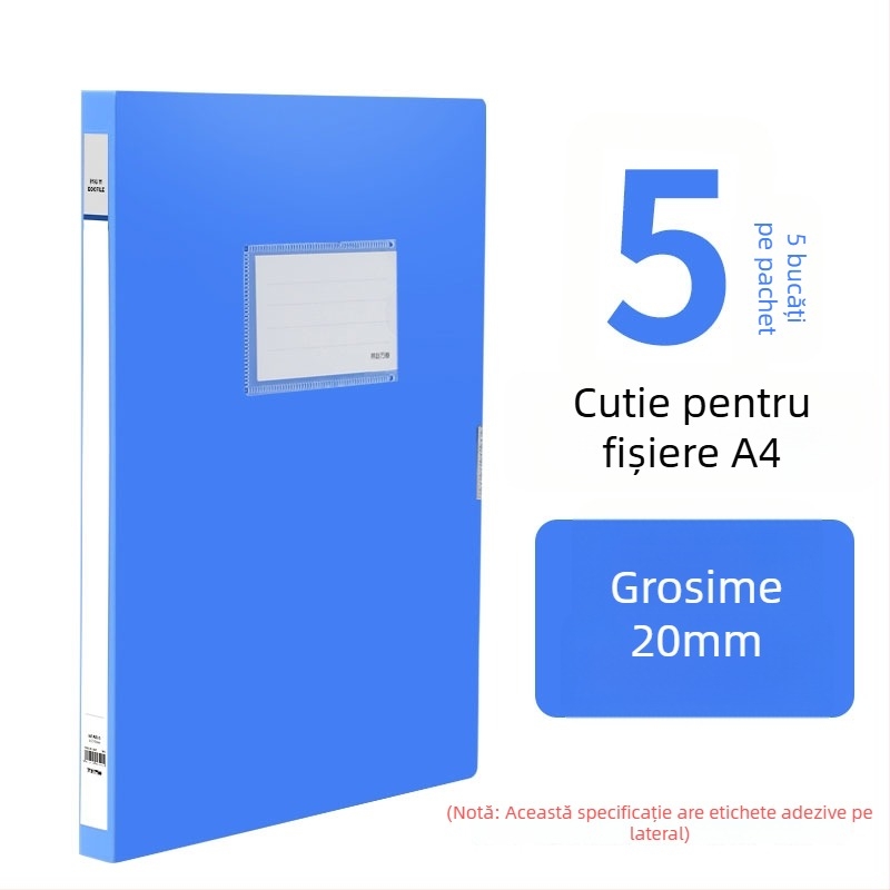 10 cutii transparente pentru fișiere, din plastic, A4, grosime 55 mm, pentru acasă și birou, depozitare verticală, dimensiune mare