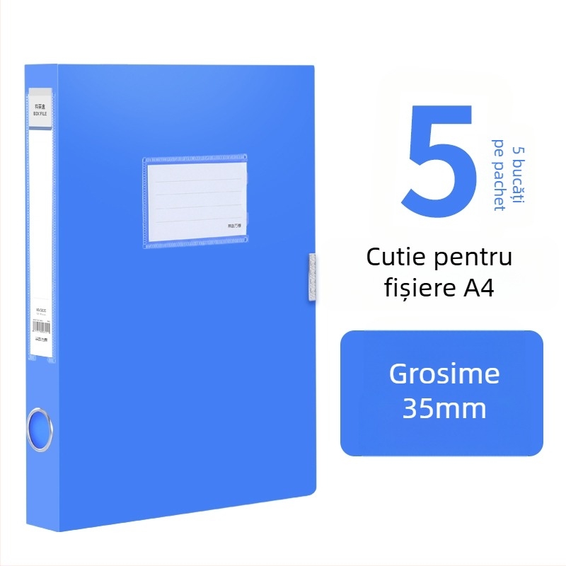 10 cutii transparente pentru fișiere, din plastic, A4, grosime 55 mm, pentru acasă și birou, depozitare verticală, dimensiune mare