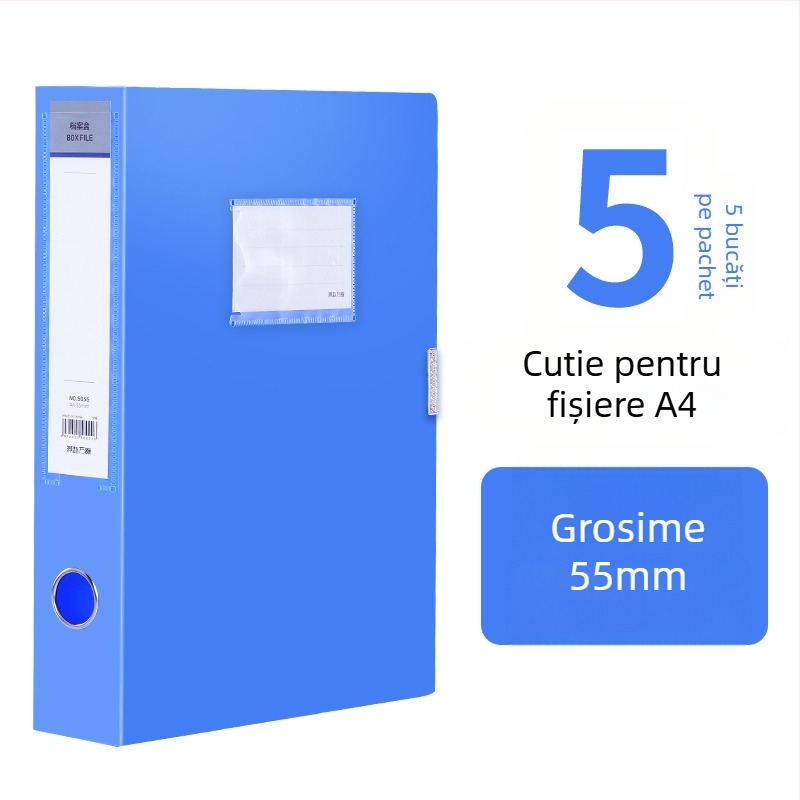 10 cutii transparente pentru fișiere, din plastic, A4, grosime 55 mm, pentru acasă și birou, depozitare verticală, dimensiune mare