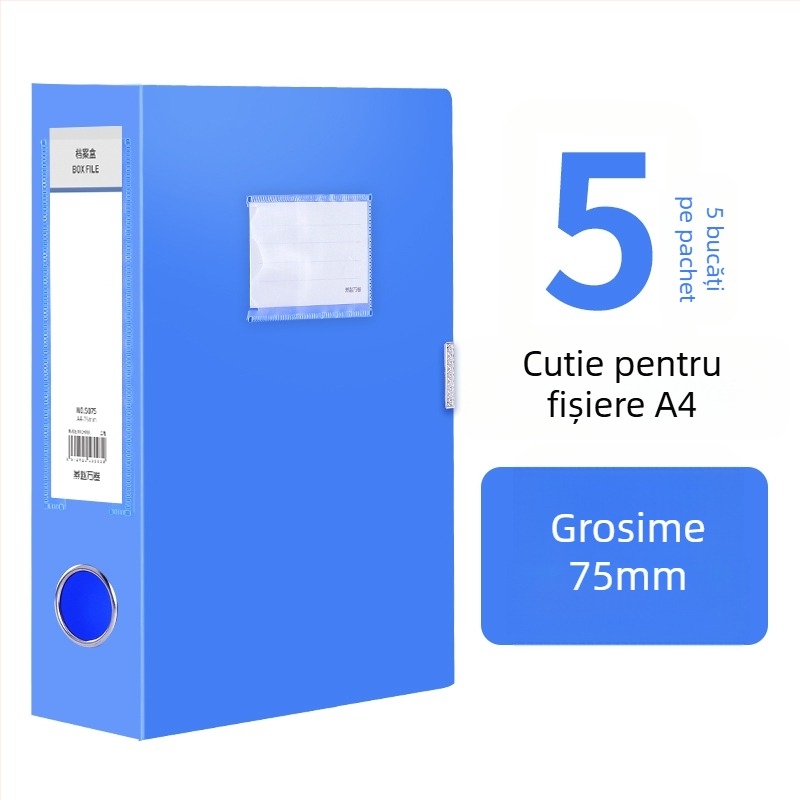 10 cutii transparente pentru fișiere, din plastic, A4, grosime 55 mm, pentru acasă și birou, depozitare verticală, dimensiune mare