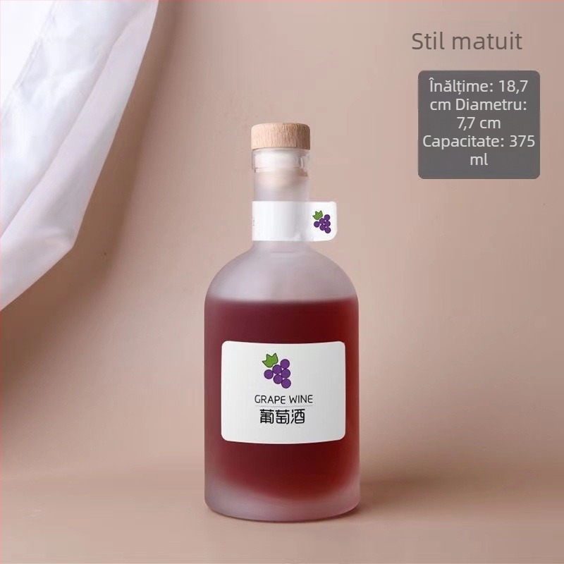 Sticlă din sticlă de 500 ml pentru băuturi alcoolice și vin – recipient gol pentru vodkă și vinuri de fructe