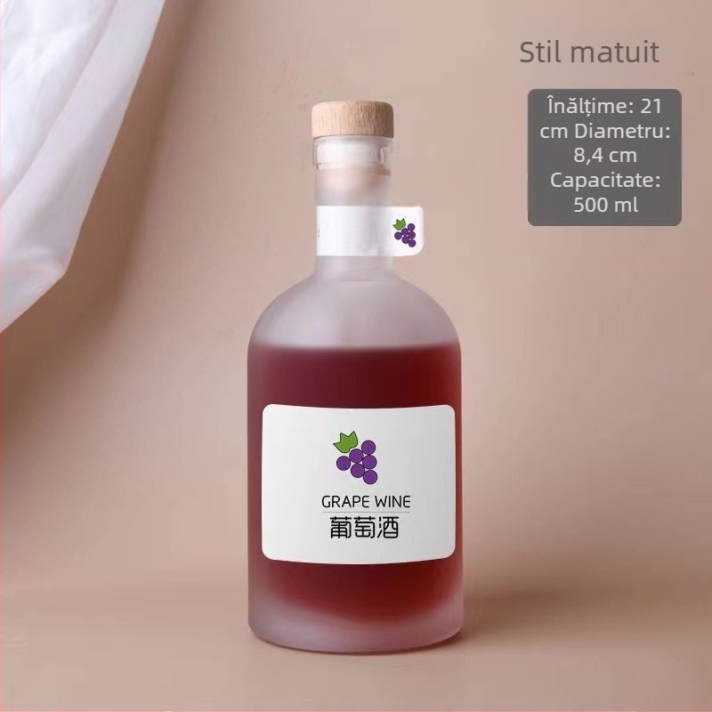 Sticlă din sticlă de 500 ml pentru băuturi alcoolice și vin – recipient gol pentru vodkă și vinuri de fructe