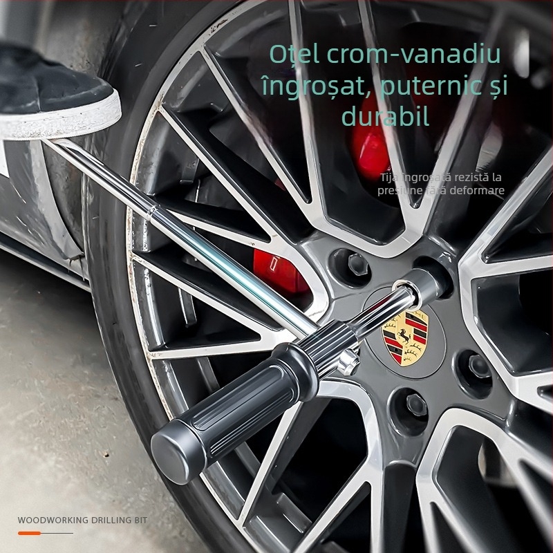 Cheie încrucișată pentru roți, prelungită, robustă, în formă de L, pentru autoturisme