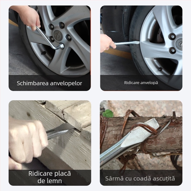 Cheie încrucișată pentru roți, prelungită, robustă, în formă de L, pentru autoturisme