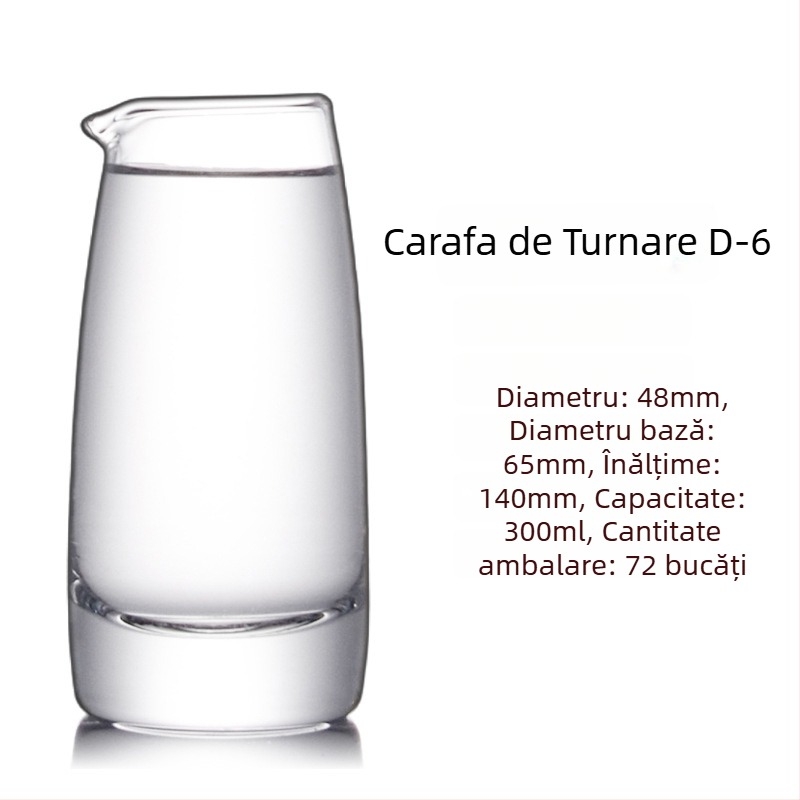 Decantor din sticlă pentru băuturi spirtoase, cu scară de măsurare pe mâner, stil chinezesc, pentru uz casnic