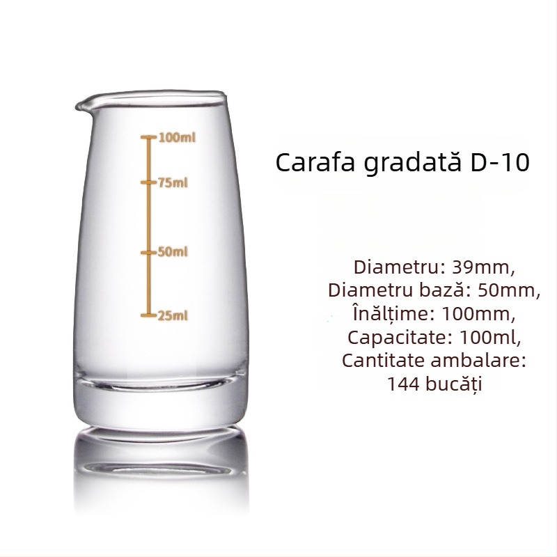 Decantor din sticlă pentru băuturi spirtoase, cu scară de măsurare pe mâner, stil chinezesc, pentru uz casnic