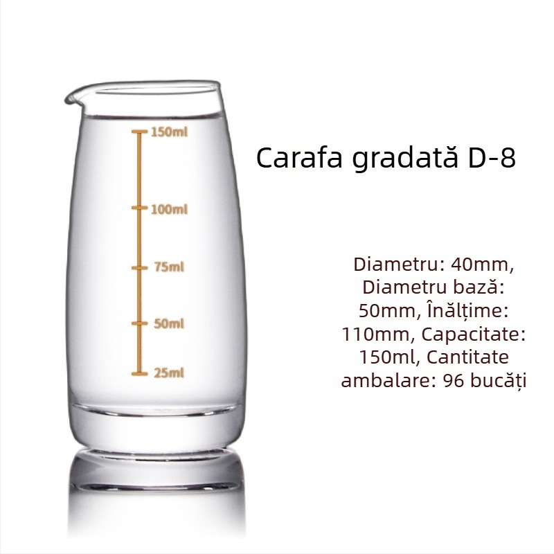 Decantor din sticlă pentru băuturi spirtoase, cu scară de măsurare pe mâner, stil chinezesc, pentru uz casnic