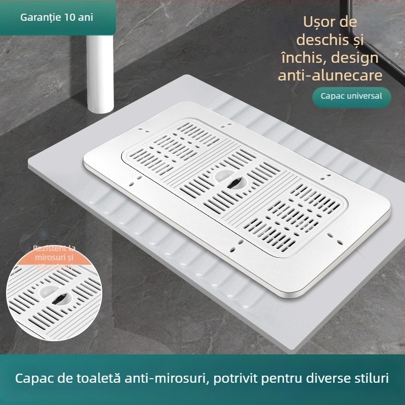 Capac de toaletă pentru WC de tip squat, din ABS, etanș, anti-miros, accesoriu universal pentru baie