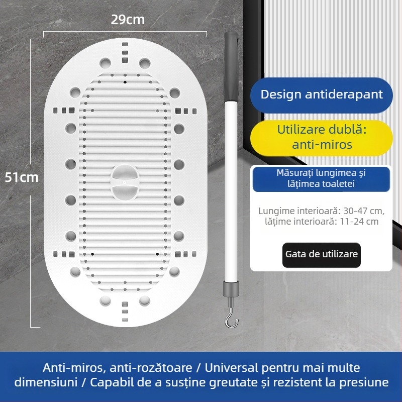 Capac de toaletă pentru WC de tip squat, din ABS, etanș, anti-miros, accesoriu universal pentru baie