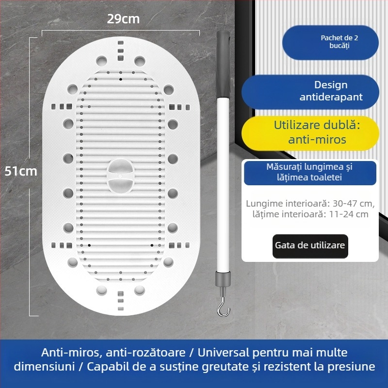 Capac de toaletă pentru WC de tip squat, din ABS, etanș, anti-miros, accesoriu universal pentru baie