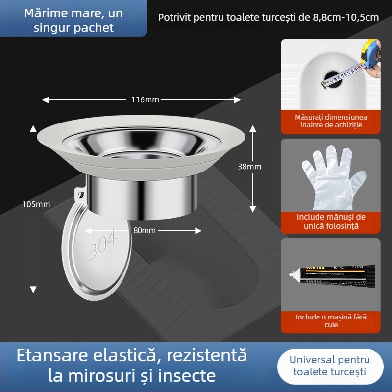 Capac de toaletă pentru WC de tip squat, din ABS, etanș, anti-miros, accesoriu universal pentru baie