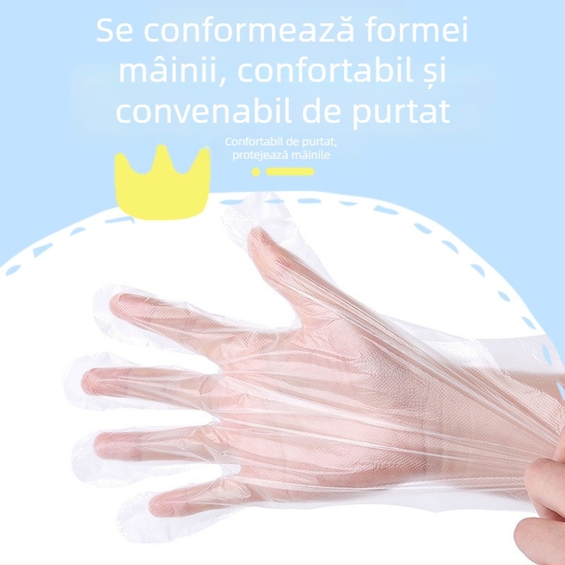 Mănuși de unică folosință pentru copii, clasă alimentară, îngroșate, ambalare individuală, design drăguț cu desene animate, material PE