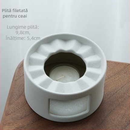Ceainic ceramic negru pentru uz casnic, ceainic pentru prepararea ceaiului, set Kung Fu de ceai, ceai în stil retro încălzit cu lumânare