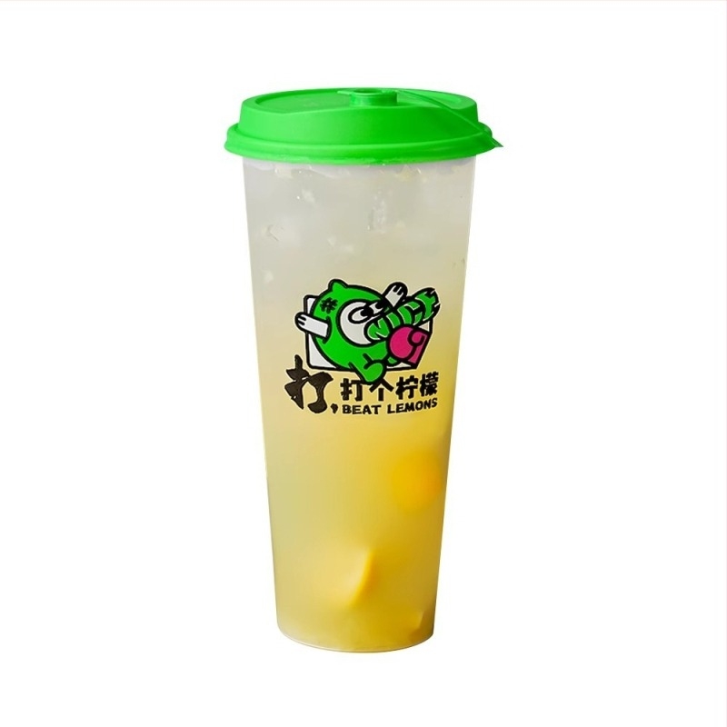 Cească pentru ceai cu lapte, de unică folosință, cu capac, 500–700 ml, finisaj mat, PP turnat prin injecție