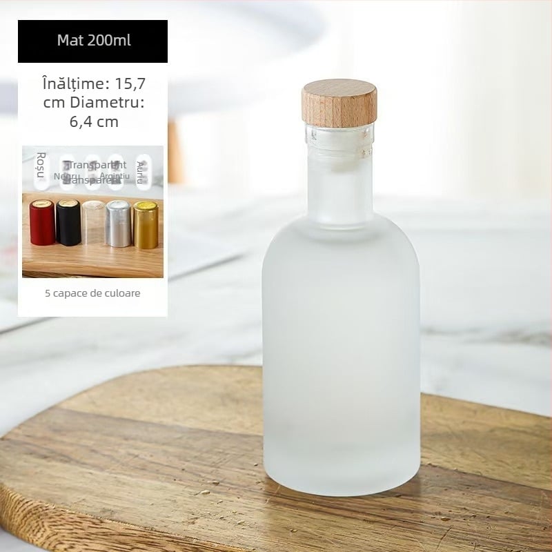 Sticle din sticlă pentru vodcă și băuturi alcoolice, sticle sigilate, transparente, pentru vin de fructe și vin de prune