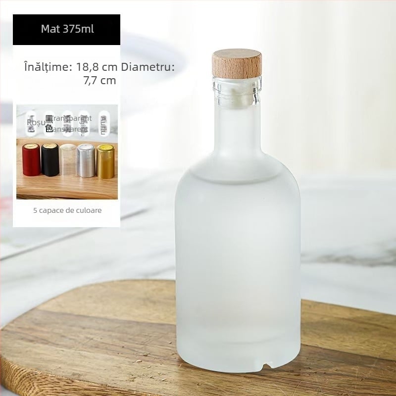 Sticle din sticlă pentru vodcă și băuturi alcoolice, sticle sigilate, transparente, pentru vin de fructe și vin de prune
