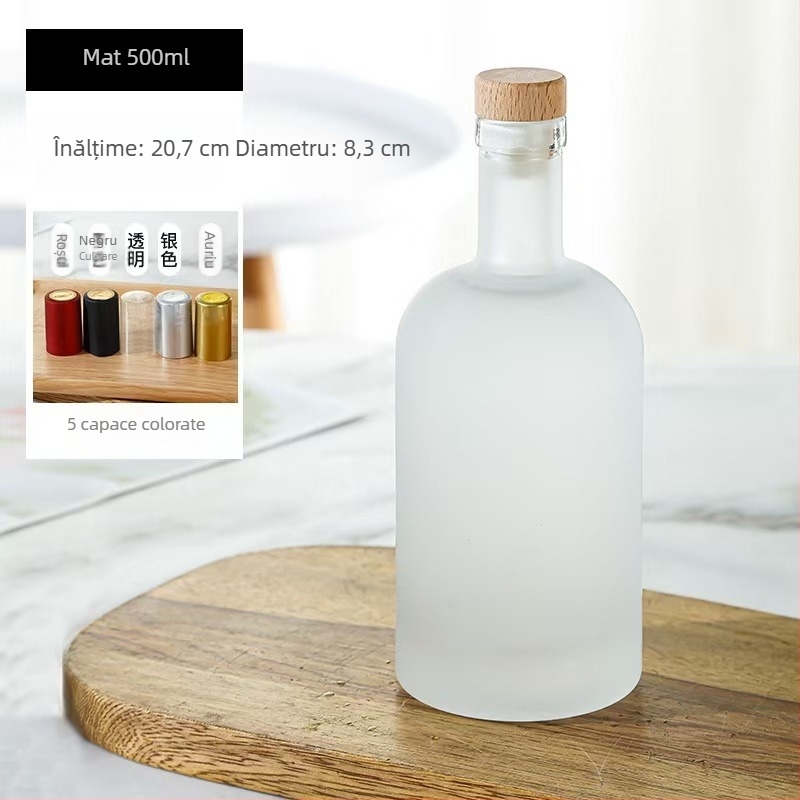 Sticle din sticlă pentru vodcă și băuturi alcoolice, sticle sigilate, transparente, pentru vin de fructe și vin de prune