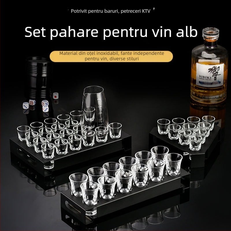Suport pentru pahare, în formă de glonț, din oțel inoxidabil, pentru shoturi și pahare de bar