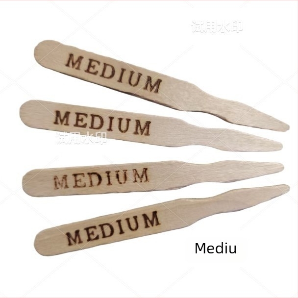 Bețe de frigărui pentru carne cu marcaje de maturitate și furculițe din lemn de unică folosință cu logo color imprimat, 100 bucăți