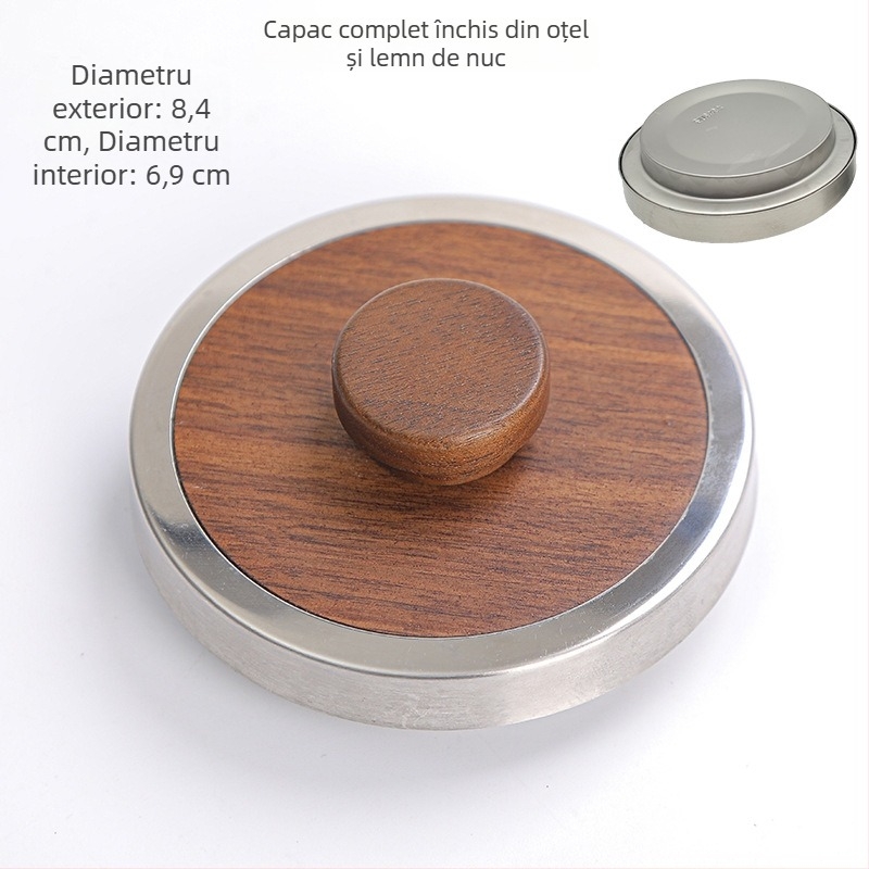 Capac din lemn de nuc cu capac din bambus pentru ceainic din sticlă – accesorii pentru ceai, capac din lemn multifuncțional