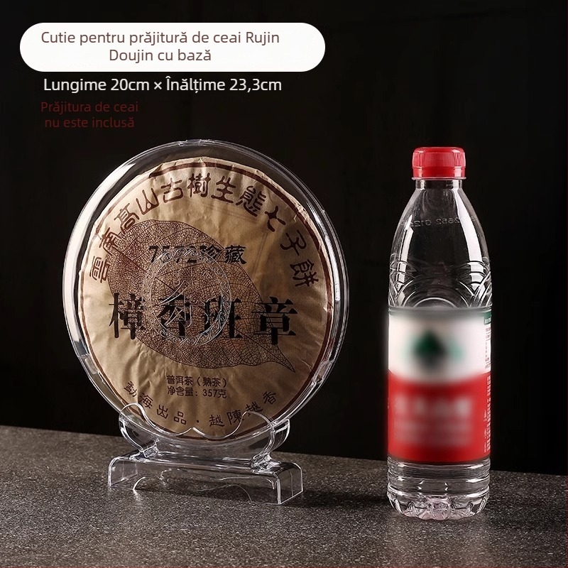 Cutie de afișaj pentru blocuri de ceai Pu'er, din plastic transparent, protecție împotriva prafului, recipient etanș pentru frunze de ceai, organizator cu mai multe niveluri