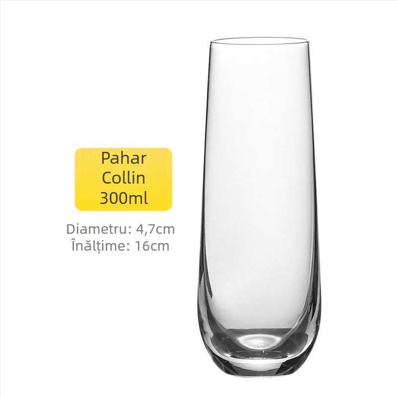 Pahar Collins pentru cocktailuri, pahar Mojito, cristal fără plumb, capacitate 1000 ml sau mai mult, stil Bloom modern minimalist