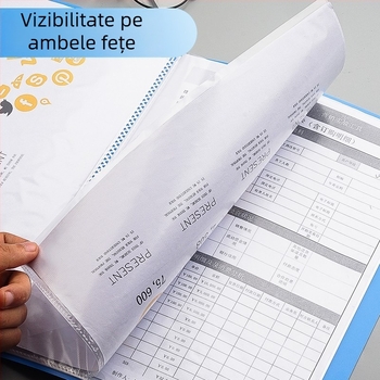 Mapă plastic transparentă cu inserții, pentru birou, capacitate mare, dosar de documente cu mai multe compartimente.