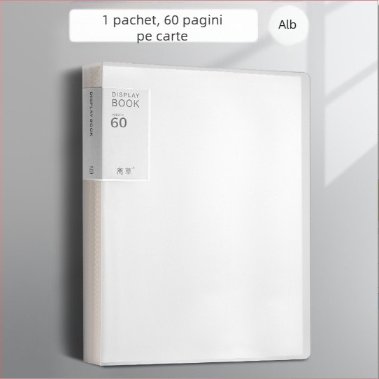 Mapă plastic transparentă cu inserții, pentru birou, capacitate mare, dosar de documente cu mai multe compartimente.