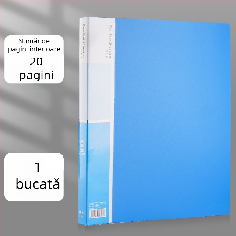 Mapă plastic transparentă cu inserții, pentru birou, capacitate mare, dosar de documente cu mai multe compartimente.