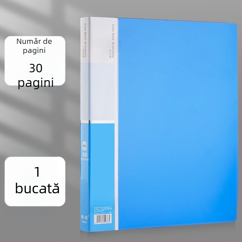 Mapă plastic transparentă cu inserții, pentru birou, capacitate mare, dosar de documente cu mai multe compartimente.