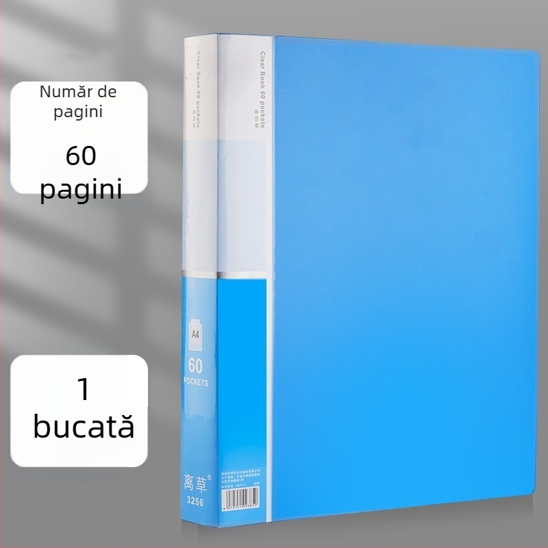 Mapă plastic transparentă cu inserții, pentru birou, capacitate mare, dosar de documente cu mai multe compartimente.