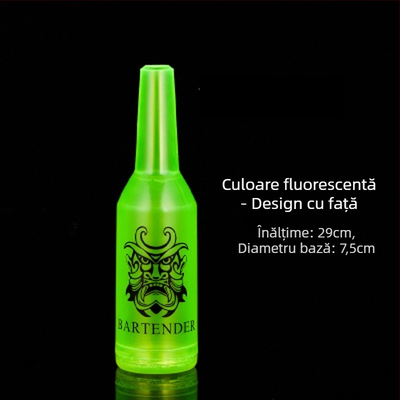 Sticlă de antrenament pentru barman – recipient din plastic pentru practică și aruncare, pentru reprezentări la bar