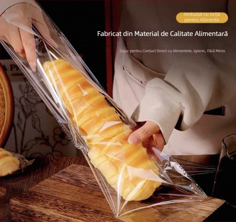 Pungă transparentă mată pentru ambalarea produselor de panificație: pâine, produse de patiserie și biscuiți