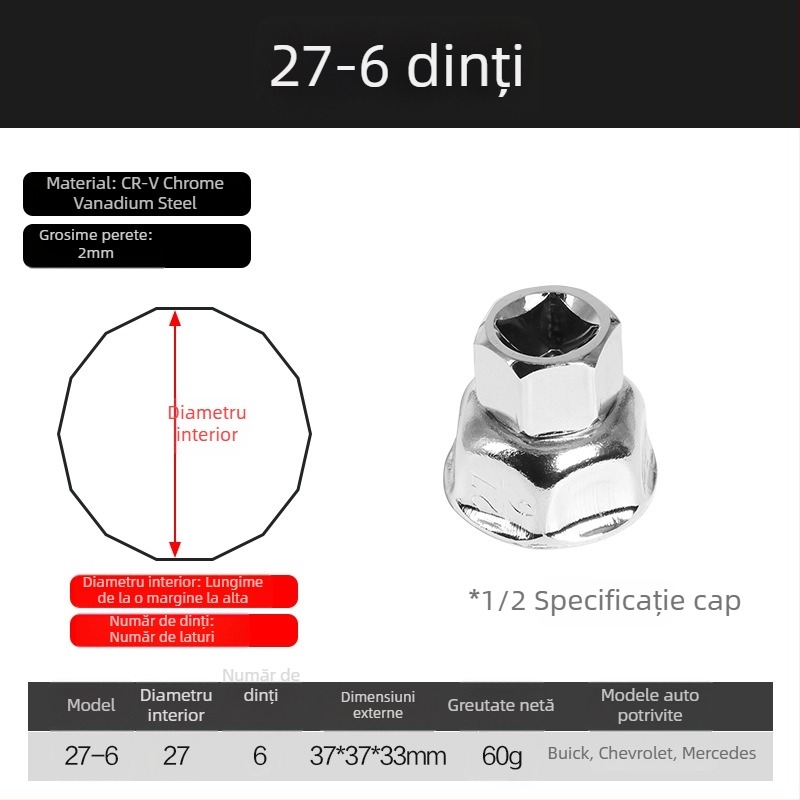 Cheie din oțel pentru capacul filtrului de ulei, filtre tip bol – unealtă 903 pentru demontare și montare