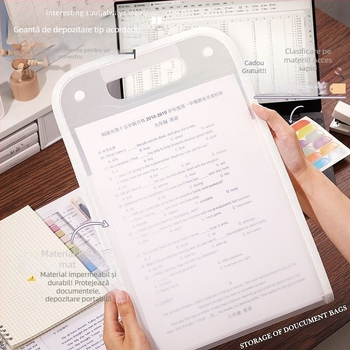 Mapă A4 Portabilă pentru Documente, Design Elegant – Organizator acordeon cu mai multe compartimente pentru materiale ale elevilor