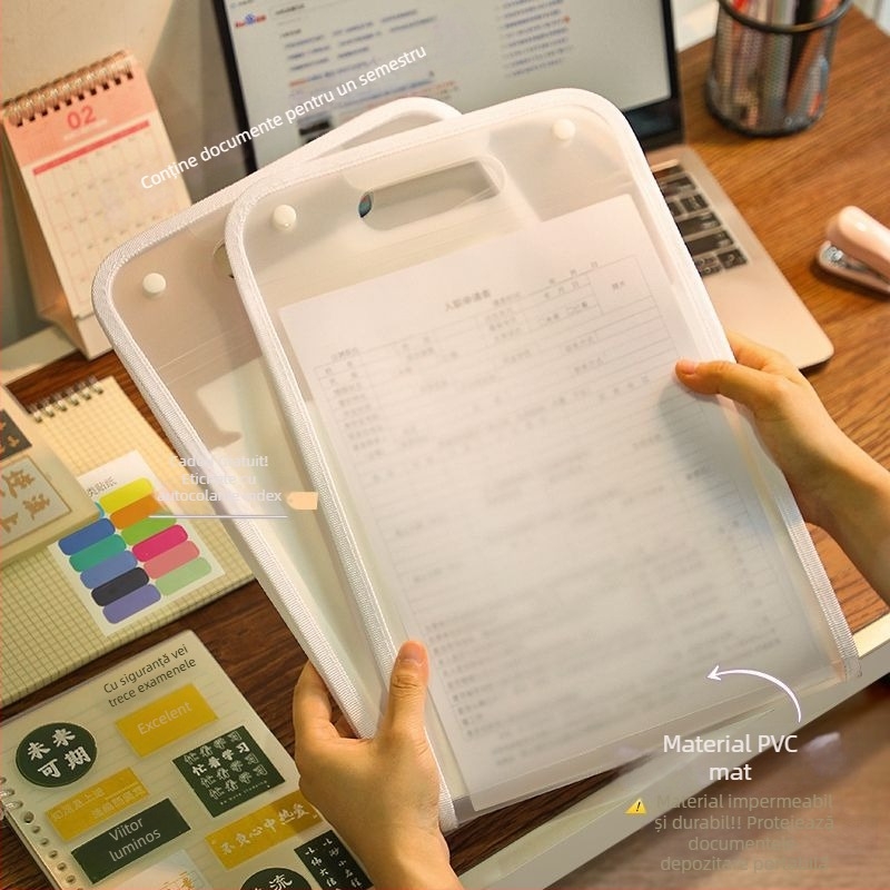 Mapă A4 Portabilă pentru Documente, Design Elegant – Organizator acordeon cu mai multe compartimente pentru materiale ale elevilor