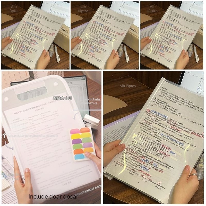Mapă A4 Portabilă pentru Documente, Design Elegant – Organizator acordeon cu mai multe compartimente pentru materiale ale elevilor