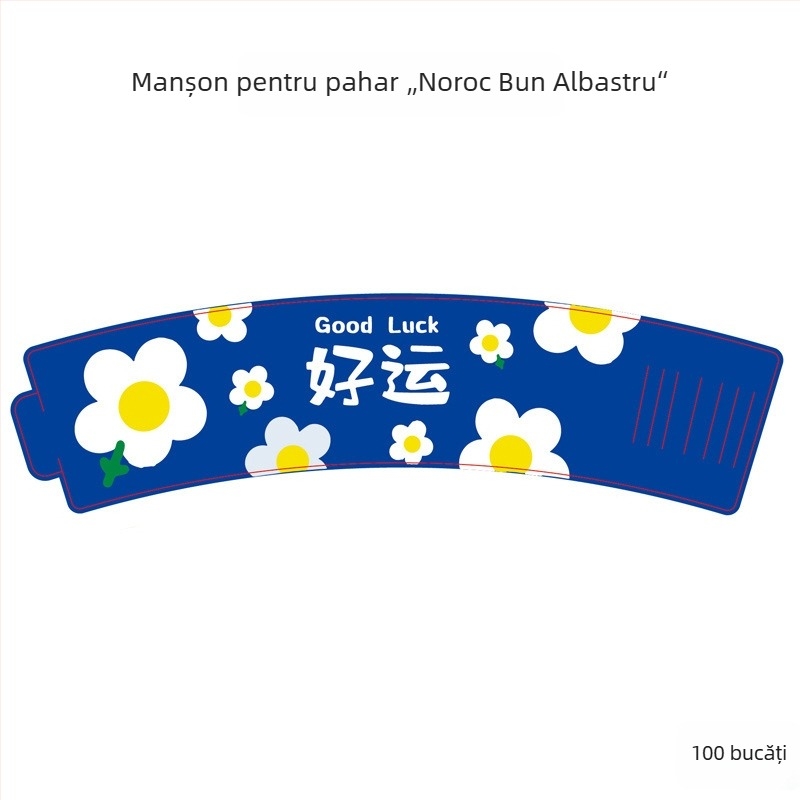 Husă de unică folosință pentru pahar transparent, cu izolație termică și pernă de hârtie anti-versare, pentru ceai cu lapte și cafea