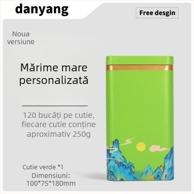 Cutie metalică pentru ceai verde, cutie goală de cadouri, dimensiune universală, ambalaj personalizabil