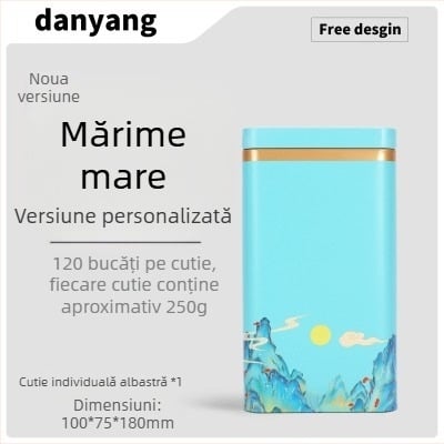 Cutie metalică pentru ceai verde, cutie goală de cadouri, dimensiune universală, ambalaj personalizabil