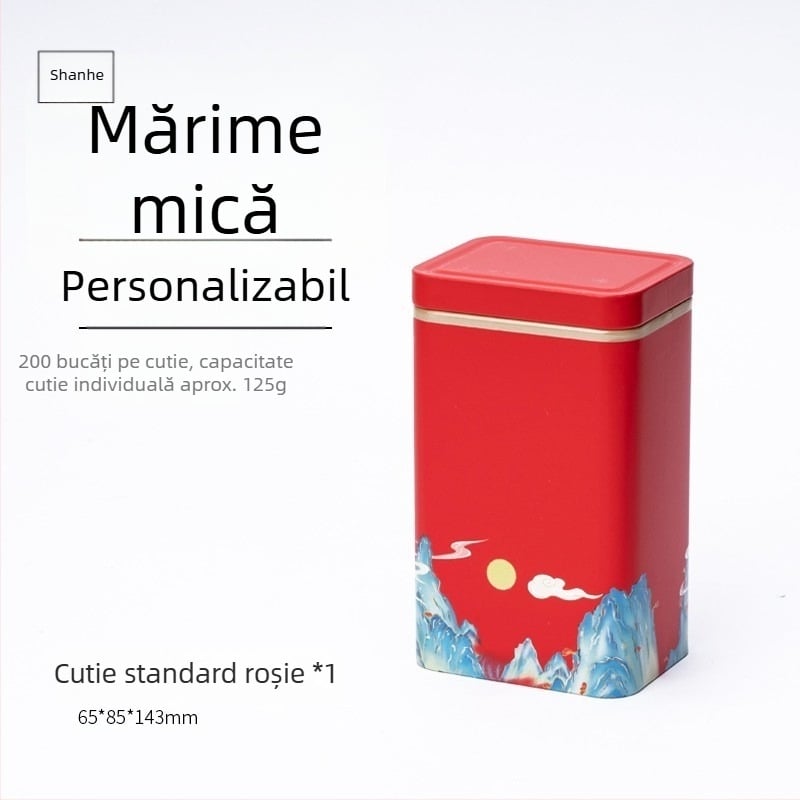Cutie metalică pentru ceai verde, cutie goală de cadouri, dimensiune universală, ambalaj personalizabil