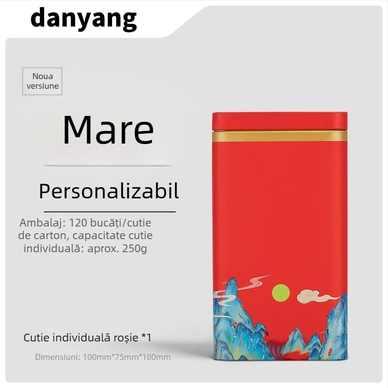 Cutie metalică pentru ceai verde, cutie goală de cadouri, dimensiune universală, ambalaj personalizabil