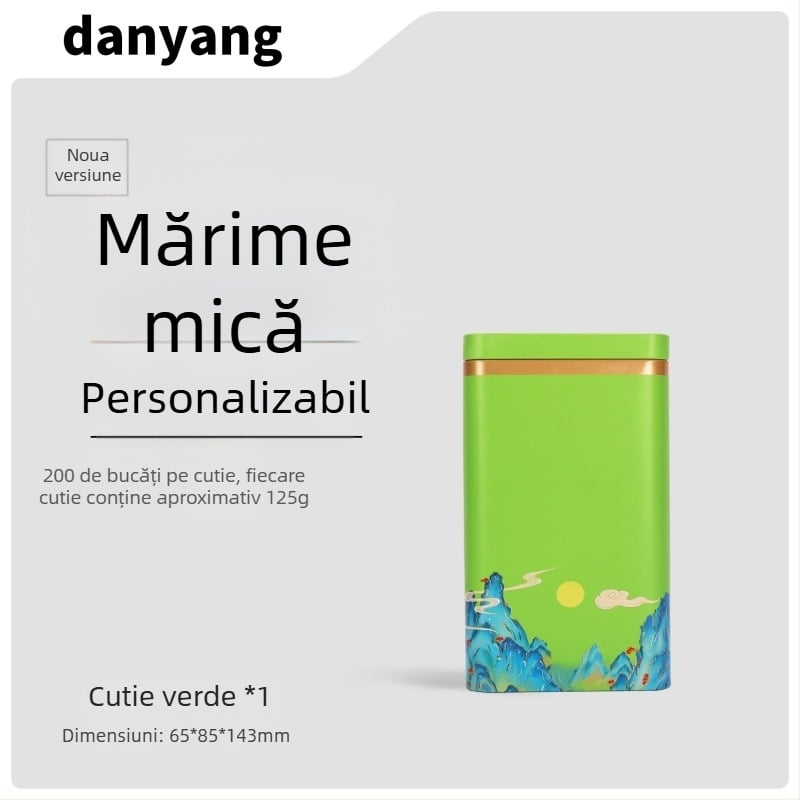 Cutie metalică pentru ceai verde, cutie goală de cadouri, dimensiune universală, ambalaj personalizabil