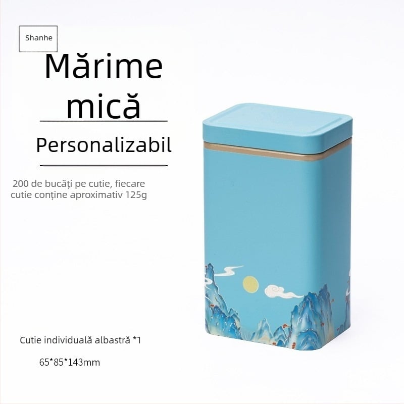 Cutie metalică pentru ceai verde, cutie goală de cadouri, dimensiune universală, ambalaj personalizabil