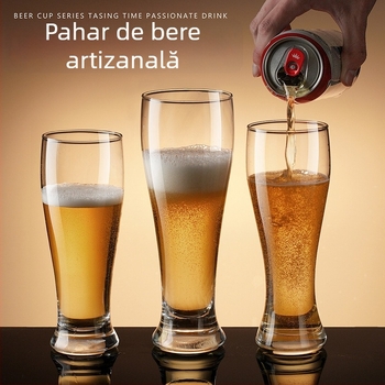 Pahar de bere draft, cu pereți groși, 500 ml, din sticlă pentru bere artizanală