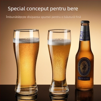 Pahar de bere draft, cu pereți groși, 500 ml, din sticlă pentru bere artizanală