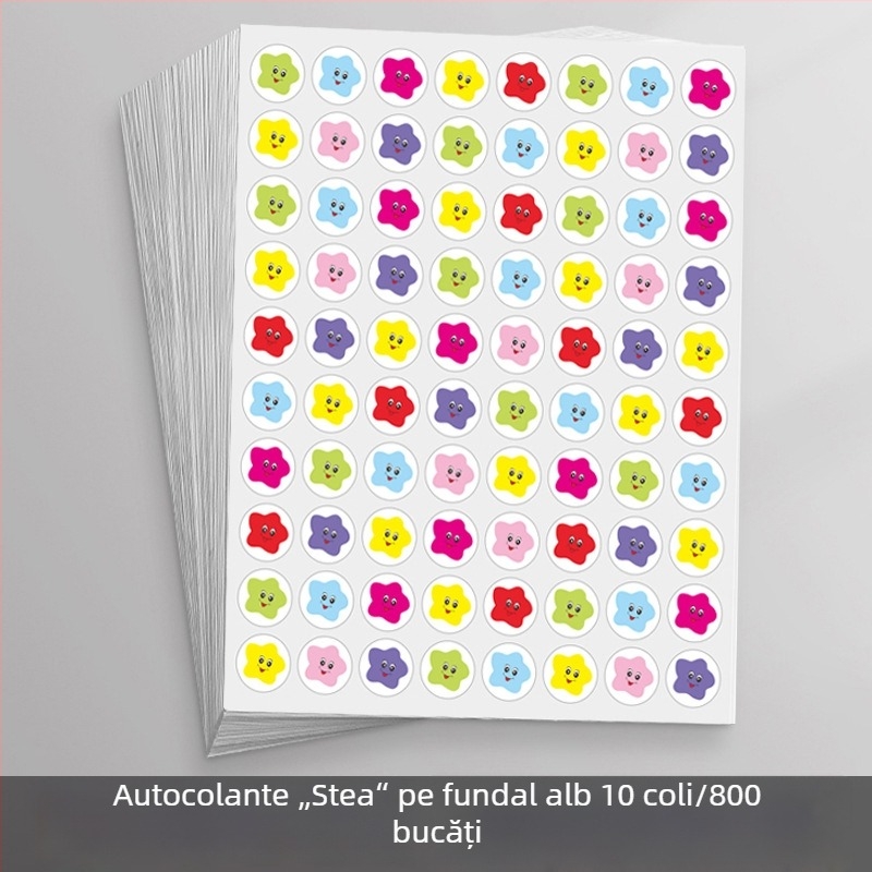 Autocolante de recompensă pentru copii – fețe zâmbitoare și stele, pentru grădiniță