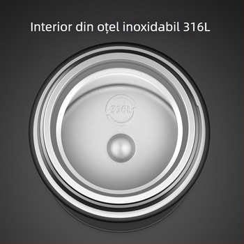 Ceașcă termică izolată cu afișaj inteligent al temperaturii, interior din oțel inox 316, exterior din oțel inox 304, filtru pentru ceai, cadou corporativ