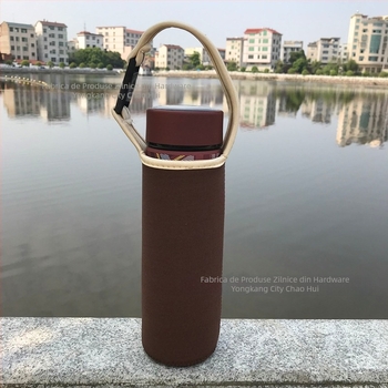 Husă elastică pentru termos, culoare solidă, curea pentru purtare pe umăr, izolație și protecție anti-cădere, din material neopren